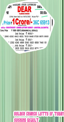 Golden chance lotto of today evening result bonanza result today